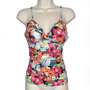 Liz Claiborne Tankini Top sz 10 NWT